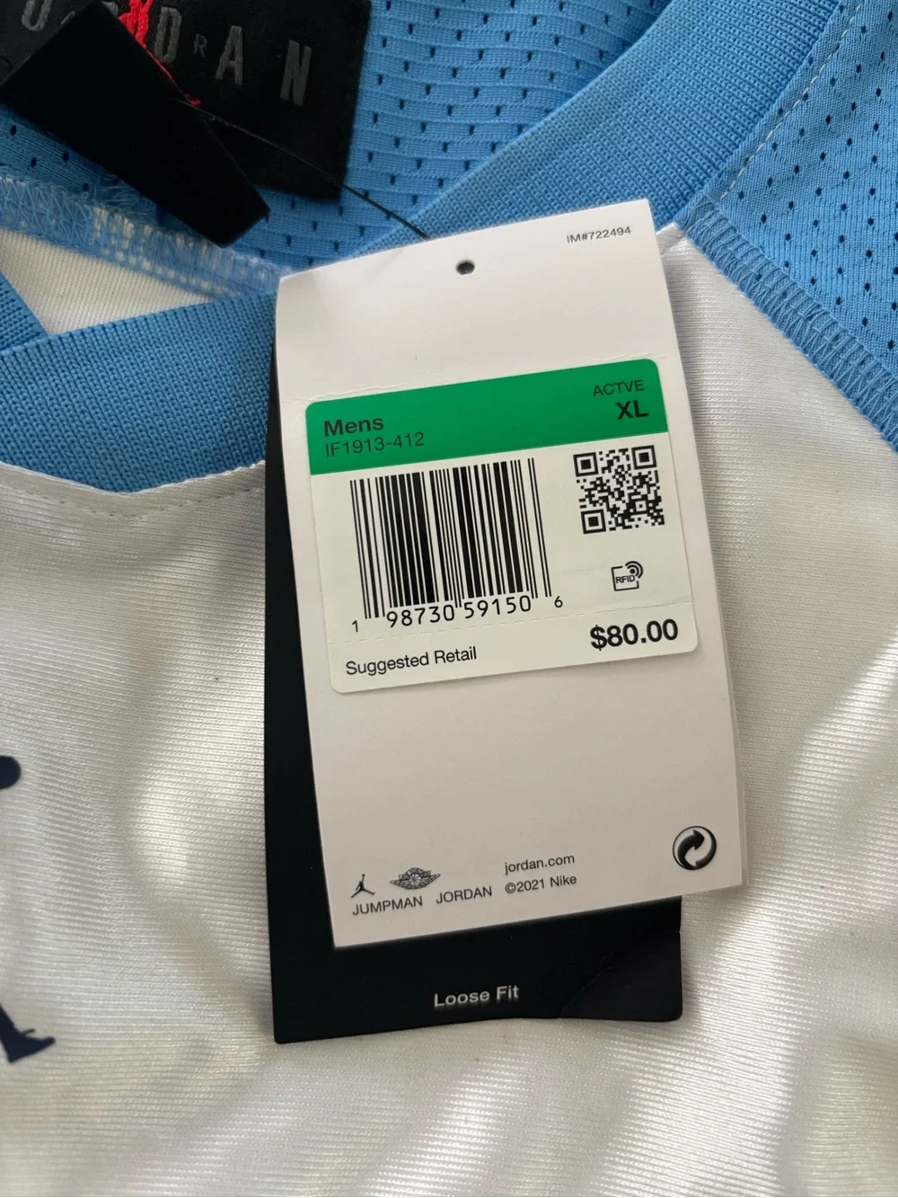 Jordan Blue & White 23 Mesh Short-Sleeve Jersey